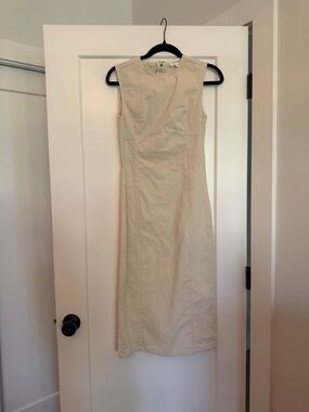 Bhome Sleeveless Corduroy Cream Midi Column Dress NWOT